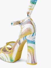 Kurt Geiger London Pink Vinyl Tie Platform Sandals - Image 3 of 5