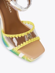 Kurt Geiger London Pink Vinyl Tie Platform Sandals - Image 4 of 5