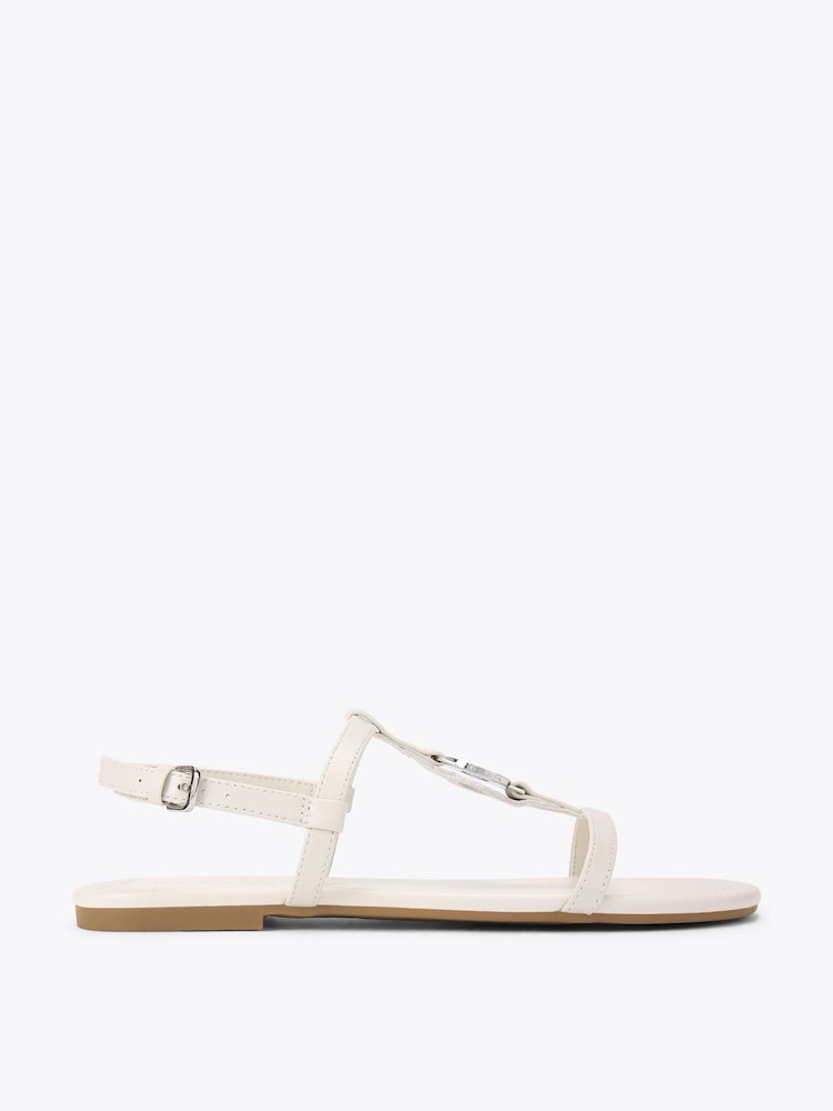 Kurt Geiger London Cream Bromley Flat Sandals - Image 1 of 4