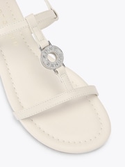 Kurt Geiger London Cream Bromley Flat Sandals - Image 4 of 4