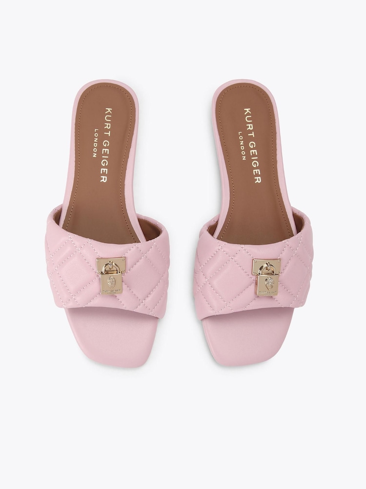 Kurt Geiger London Pale Pink Brixton Flat Sandals - Image 2 of 4