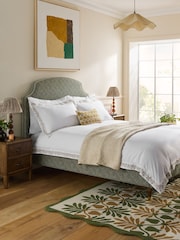 Nina Campbell Latice Geo Sage Green Lowndes Upholstered Bed Frame - Image 1 of 6