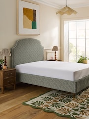 Nina Campbell Latice Geo Sage Green Lowndes Upholstered Bed Frame - Image 3 of 6