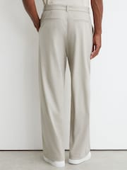 Reiss Light Stone Walker Belted Relaxed-Fit Pleated Trousers - Image 7 of 8