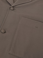 Reiss Taupe Brown Russo Cuban-Collar Short-Sleeve Shirt - Image 6 of 6
