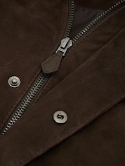 Reiss Dark Brown Granual Suede Twin-Pocket Jacket - Image 9 of 9