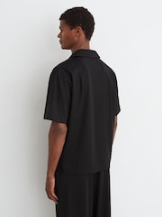 Reiss Black Russo Cuban-Collar Short-Sleeve Shirt - Image 5 of 6