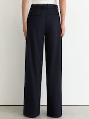 Reiss Navy Solene Tall Wool-Blend Wide-Leg Suit Trousers - Image 5 of 7