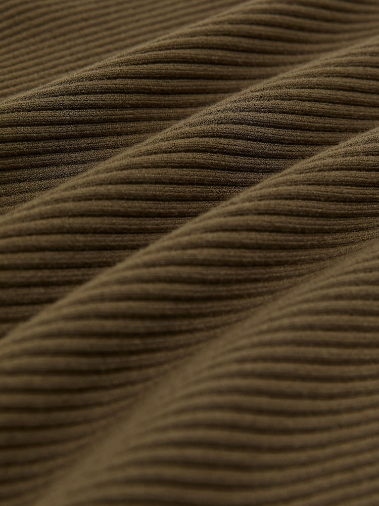 Reiss Khaki Green Lorna Asymmetric Draped Knitted Jumper - Image 6 of 6