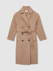 Reiss Camel Marina Wool-Blend Blindseam Double-Breasted Coat - Image 2 of 9