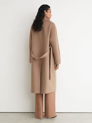 Reiss Camel Marina Wool-Blend Blindseam Double-Breasted Coat - Image 5 of 9