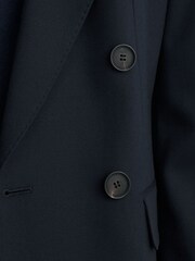 marine - Reiss Solene Blazer de costume à double boutonnage en laine mélangée - Image 9 sur 10