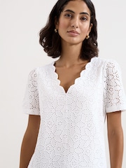 Phase Eight White Freya Scallop T-Shirt - Image 4 of 6