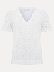Phase Eight White Freya Scallop T-Shirt - Image 6 of 6