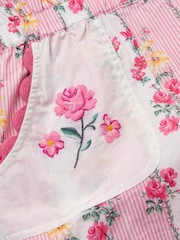 Monsoon Pink Floral Stripe Playsuit - Image 2 of 2