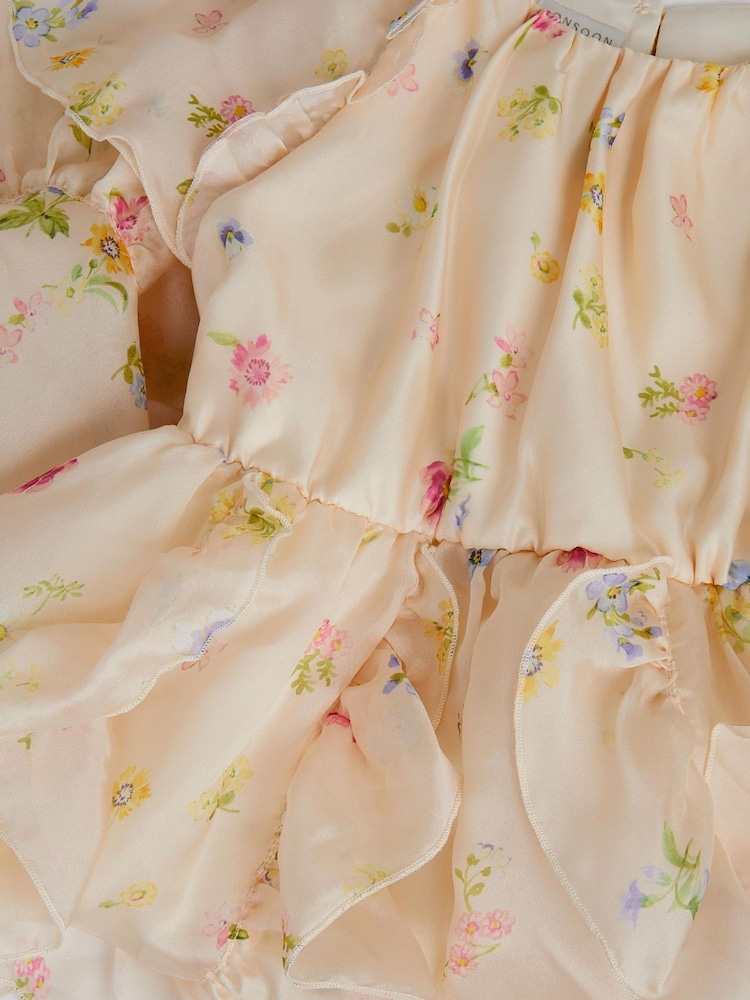 Monsoon Pink Ditsy Floral Ruffle Party Dress - Image 3 of 3