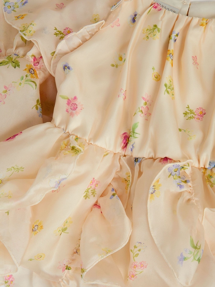 Monsoon Pink Ditsy Floral Ruffle Party Dress - Image 4 of 4 Monsoon Pink Ditsy Floral Ruffle Party Dress - Image 4 of 4