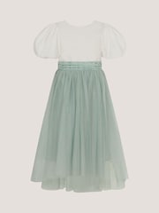 Monsoon Puff Sleeve Satin Tulle Dress - Imaginea 1 din 3