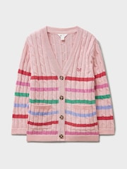 Crew Clothing Pink Cable Cricket Cardigan - Image 2 of 4