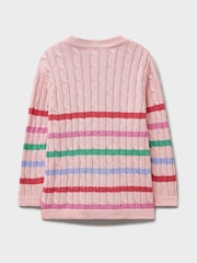 Crew Clothing Pink Cable Cricket Cardigan - Image 3 of 4