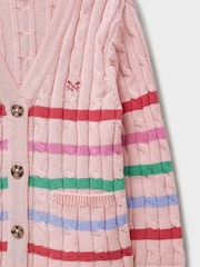 Crew Clothing Pink Cable Cricket Cardigan - Image 4 of 4