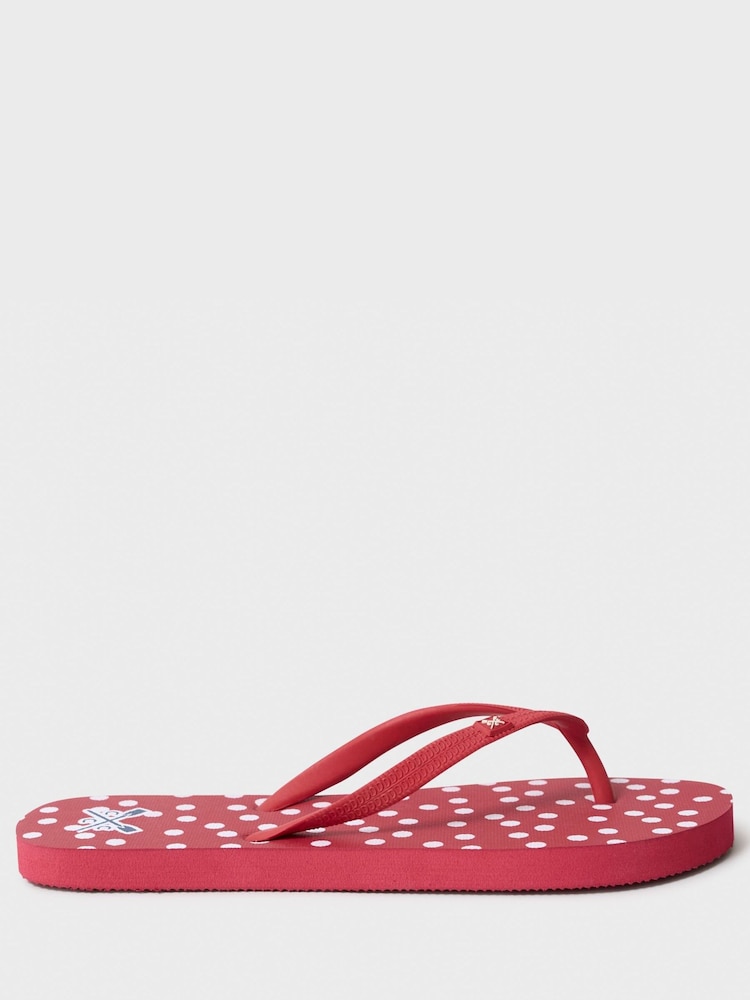 Crew Clothing Red Flip Flops - Image 2 of 2