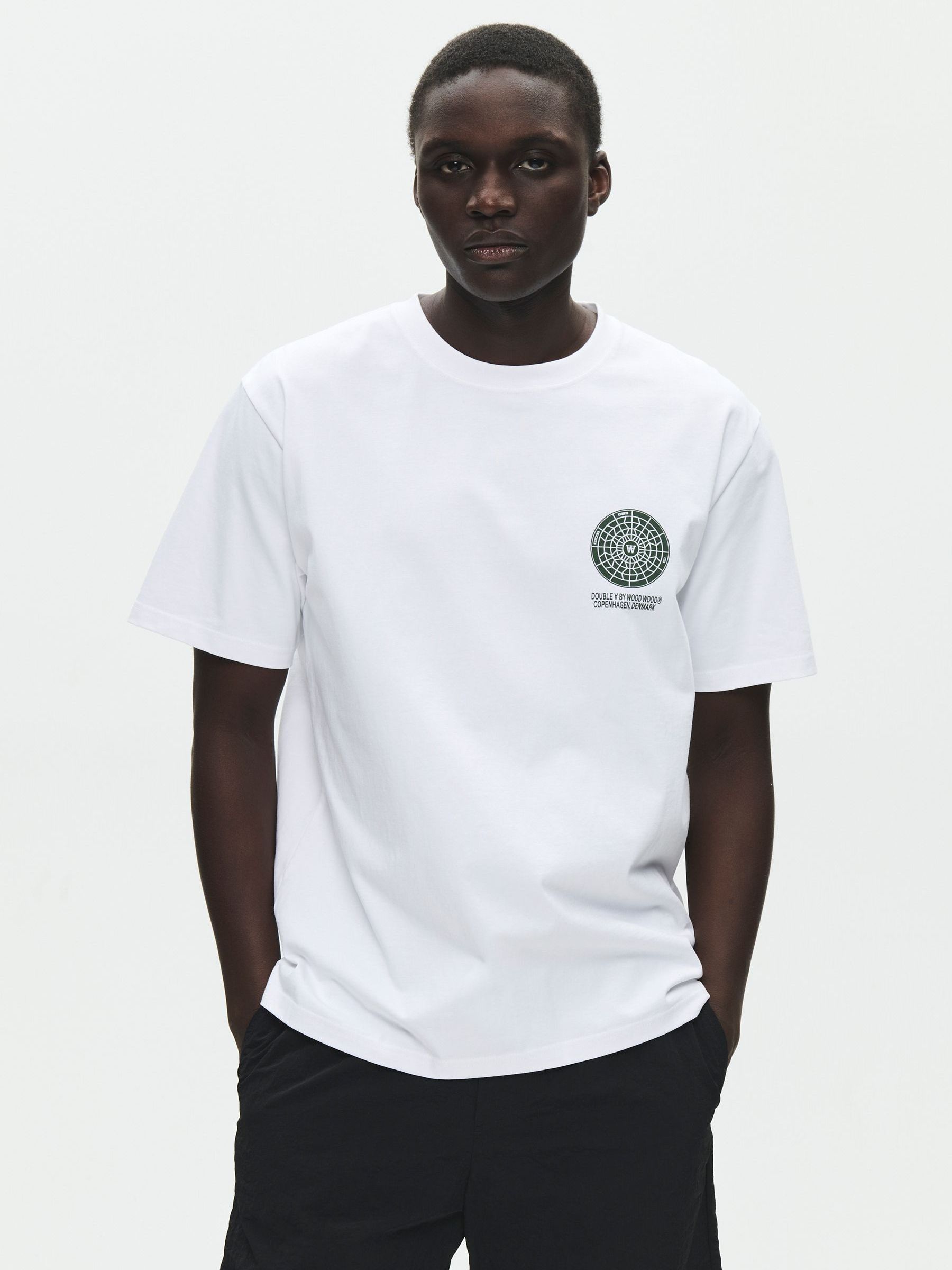 Buy Double A by Wood Wood White Ace Cover T-Shirt from Next USA