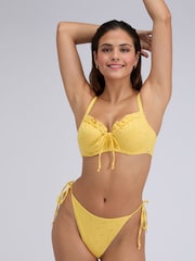 Boux Avenue Yellow Amalfi Broderie Bikini Top - Image 2 of 4