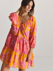 Figleaves Pink Tiered Mini Beach Dress - Image 2 of 4