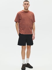 Double A by Wood Wood Terracotta Brown Easton Stripe T-Shirt - Image 1 of 5