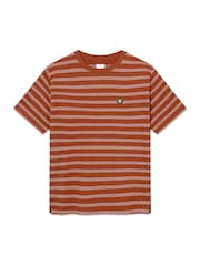 Double A by Wood Wood Terracotta Brown Easton Stripe T-Shirt - Image 5 of 5