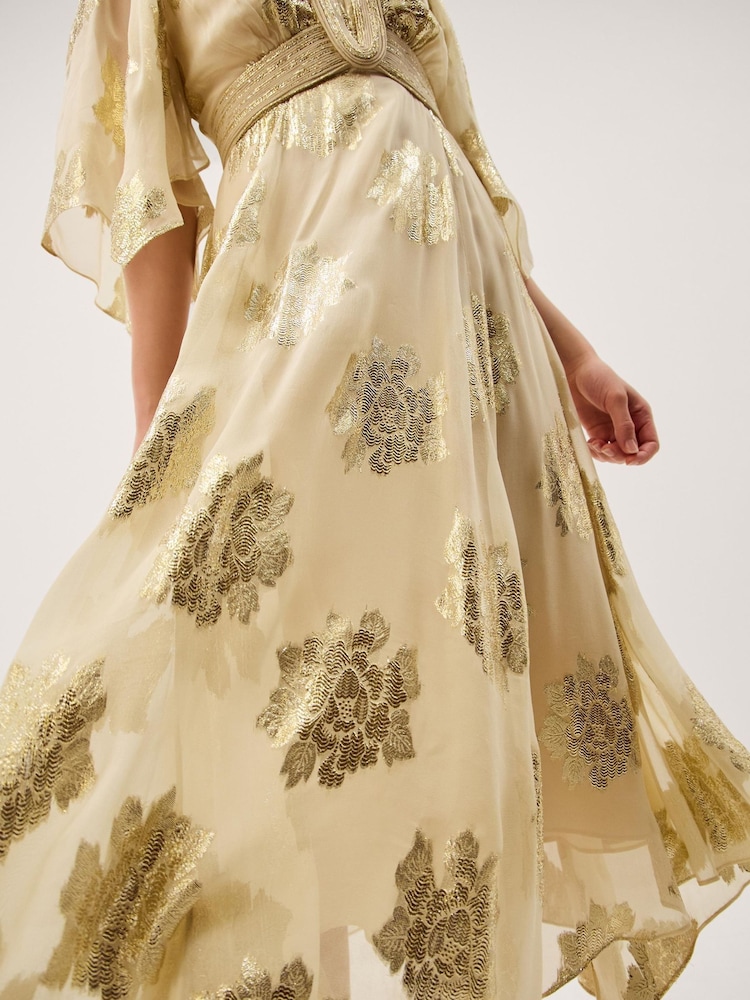 women glimmer ball midi dress beige Womens Monsoon Cream Lydia V-Neck Shimmer US 8 Womens Millà Sequinned Maxi formal evening wear Adele Fashion Transformation | Size:3X- Made to Order