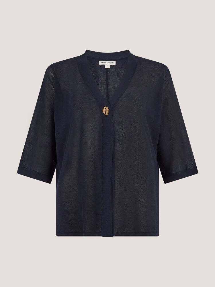 Monsoon Blue Bath Short Sleeve Cardigan - Image 4 of 4