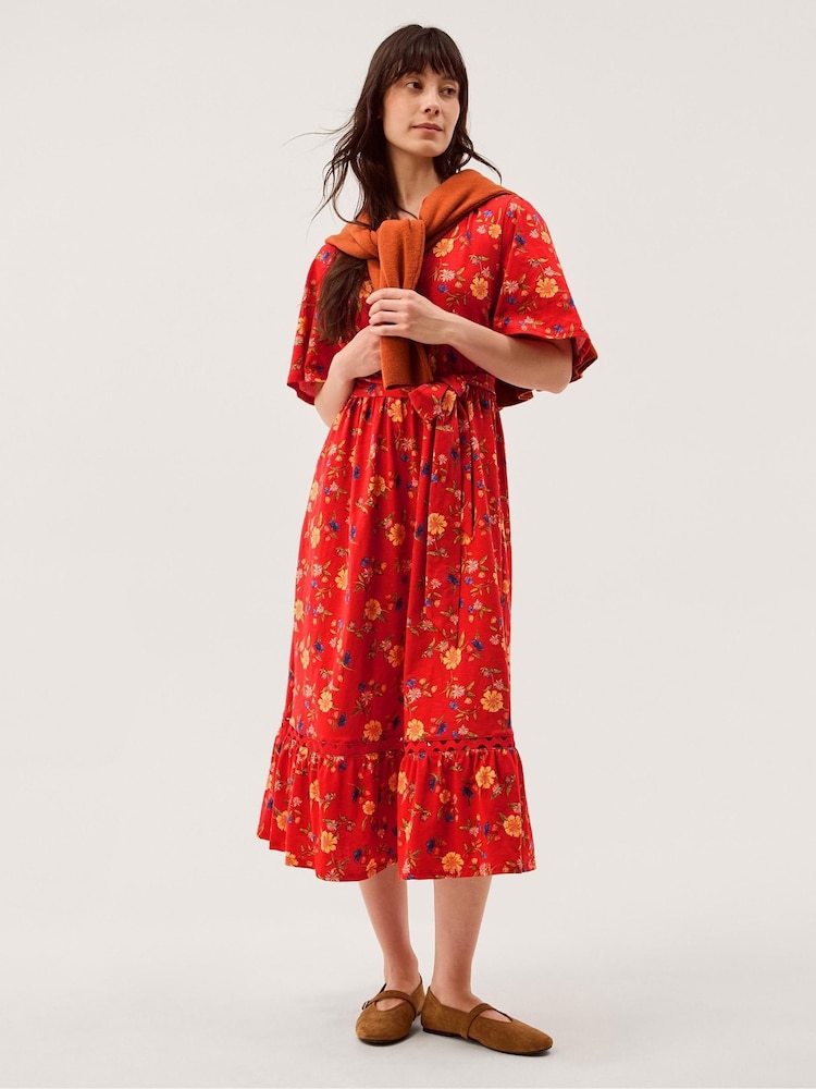 Monsoon Libby Floral Jersey Midi Dress - Image 1 of 5 Monsoon Libby Floral Jersey Midi Dress - Image 1 of 5