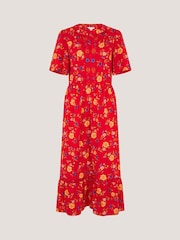 Monsoon Libby Floral Jersey Midi Dress - Image 5 of 5