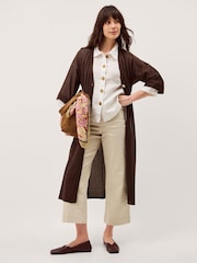 Monsoon Brown Lo Longline Cardigan - Image 1 of 6