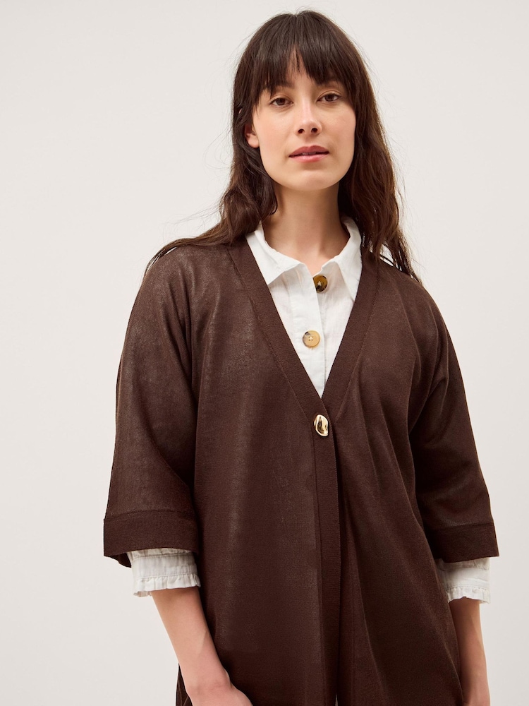 Monsoon Brown Lo Longline Cardigan - Image 2 of 6