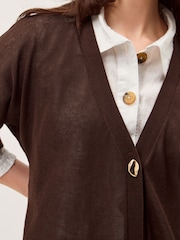 Monsoon Brown Lo Longline Cardigan - Image 4 of 6