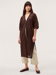 Monsoon Brown Lo Longline Cardigan - Image 5 of 6