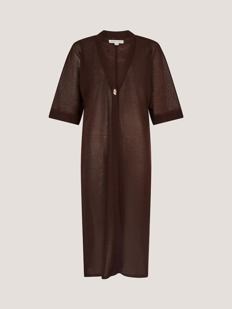Monsoon Brown Lo Longline Cardigan - Image 6 of 6