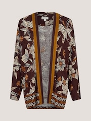 Monsoon Brown Esther Floral Linen Blend Jacket - Image 4 of 4