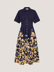 Monsoon Blue Suri Floral Print Midi Dress - Image 5 of 5
