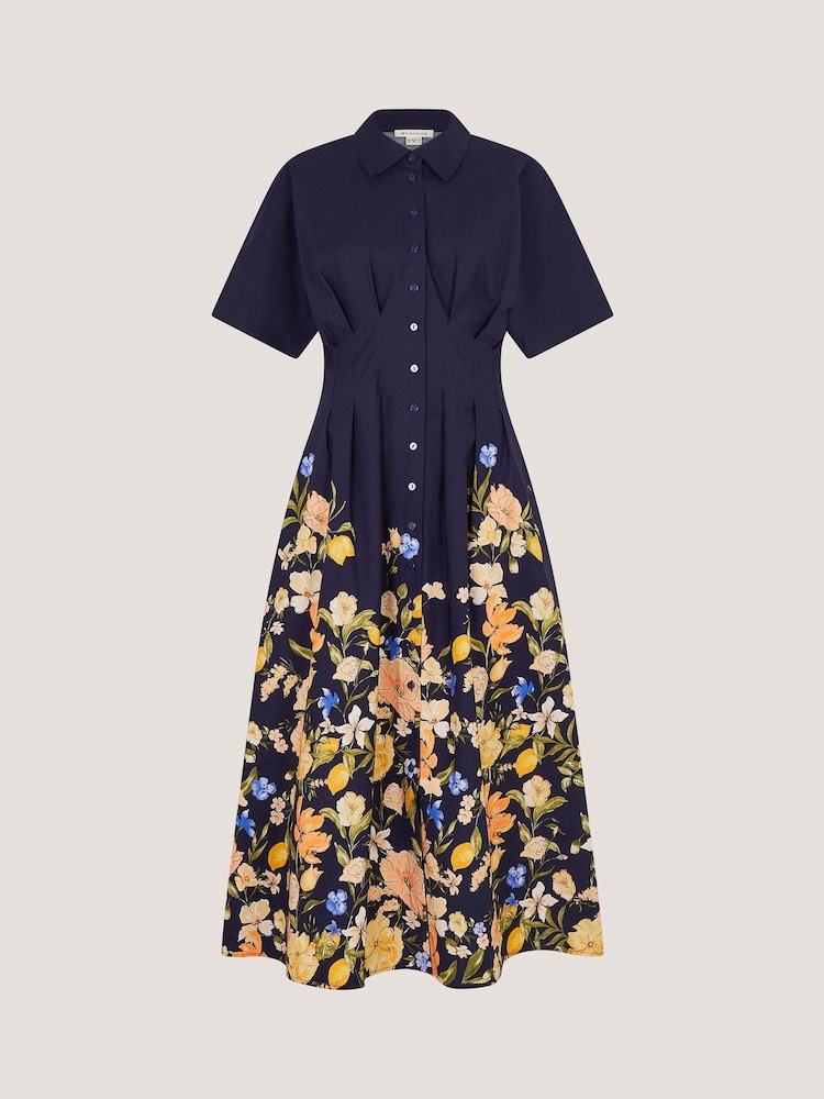 Monsoon Blue Suri Floral Print Midi Dress - Image 5 of 5
