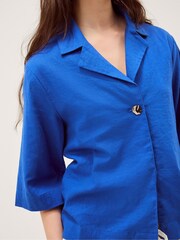 Monsoon Blue Emily Linen Blend Shirt - Image 2 of 5