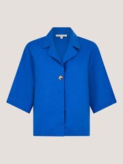 Monsoon Blue Emily Linen Blend Shirt - Image 5 of 5