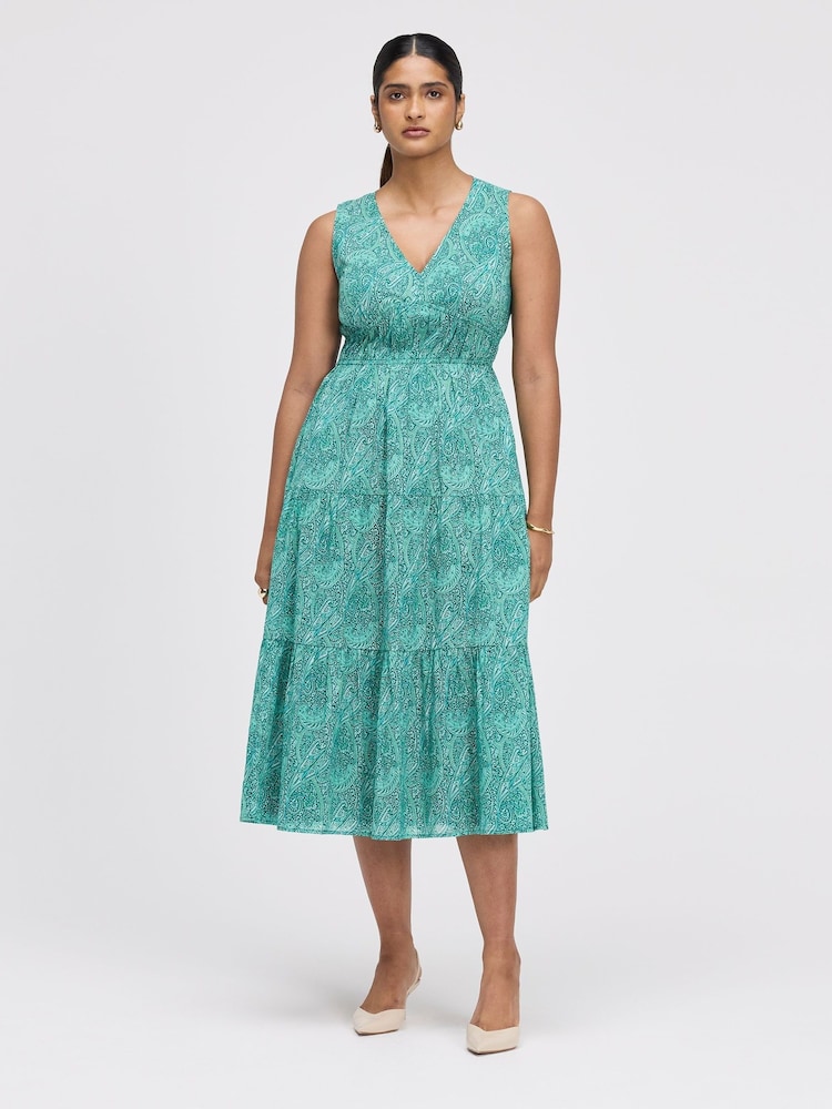 Rochie midi cu etaje din bumbac Finery Shannon - Imaginea 1 din 4