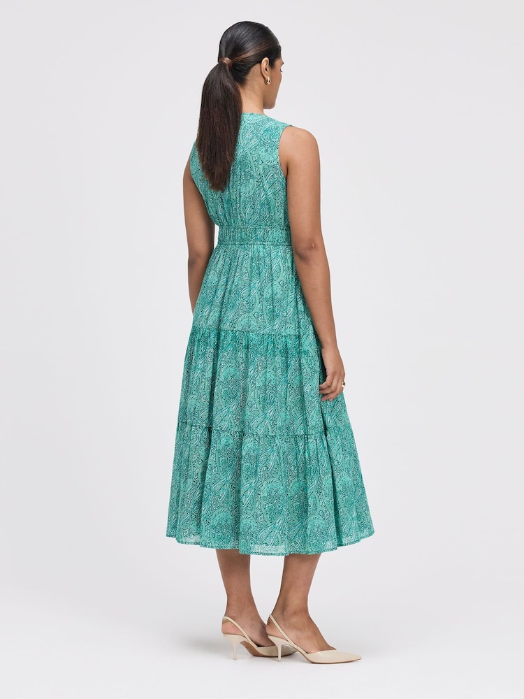 Rochie midi cu etaje din bumbac Finery Shannon - Imaginea 2 din 4