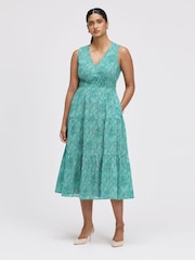 Rochie midi cu etaje din bumbac Finery Shannon - Imaginea 4 din 4