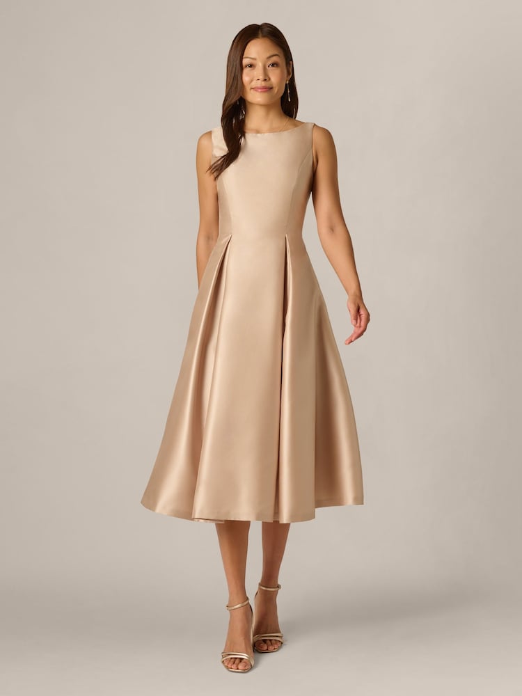 Adrianna Papell Natural Sleeveless Tea Length Dress - Image 1 of 6 Adrianna Papell Natural Sleeveless Tea Length Dress - Image 1 of 6
