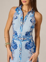 Adrianna Papell Blue Printed Dress - Image 4 of 6